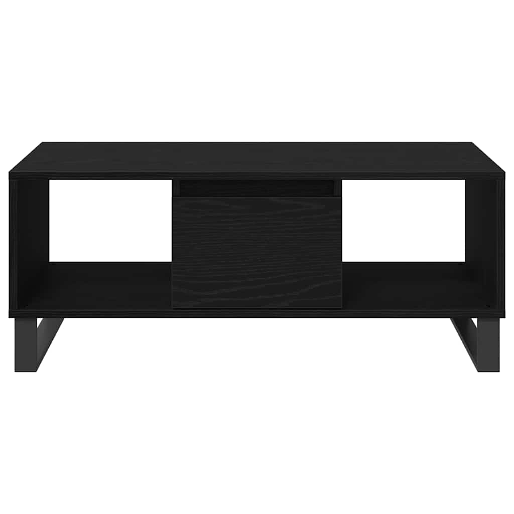 Tavolino da salotto con cassetto Rovere Nero 90 x 50 x 36.5 cm