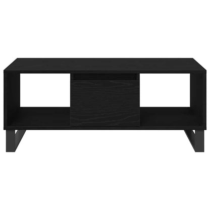 Tavolino da salotto con cassetto Rovere Nero 90 x 50 x 36.5 cm