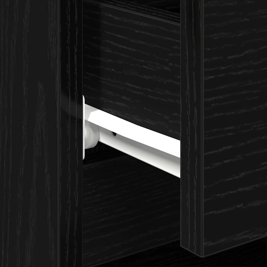 Armadio da Notte Rovere Nero 40 x 35 x 50 cm Legno multistrato | homemem39