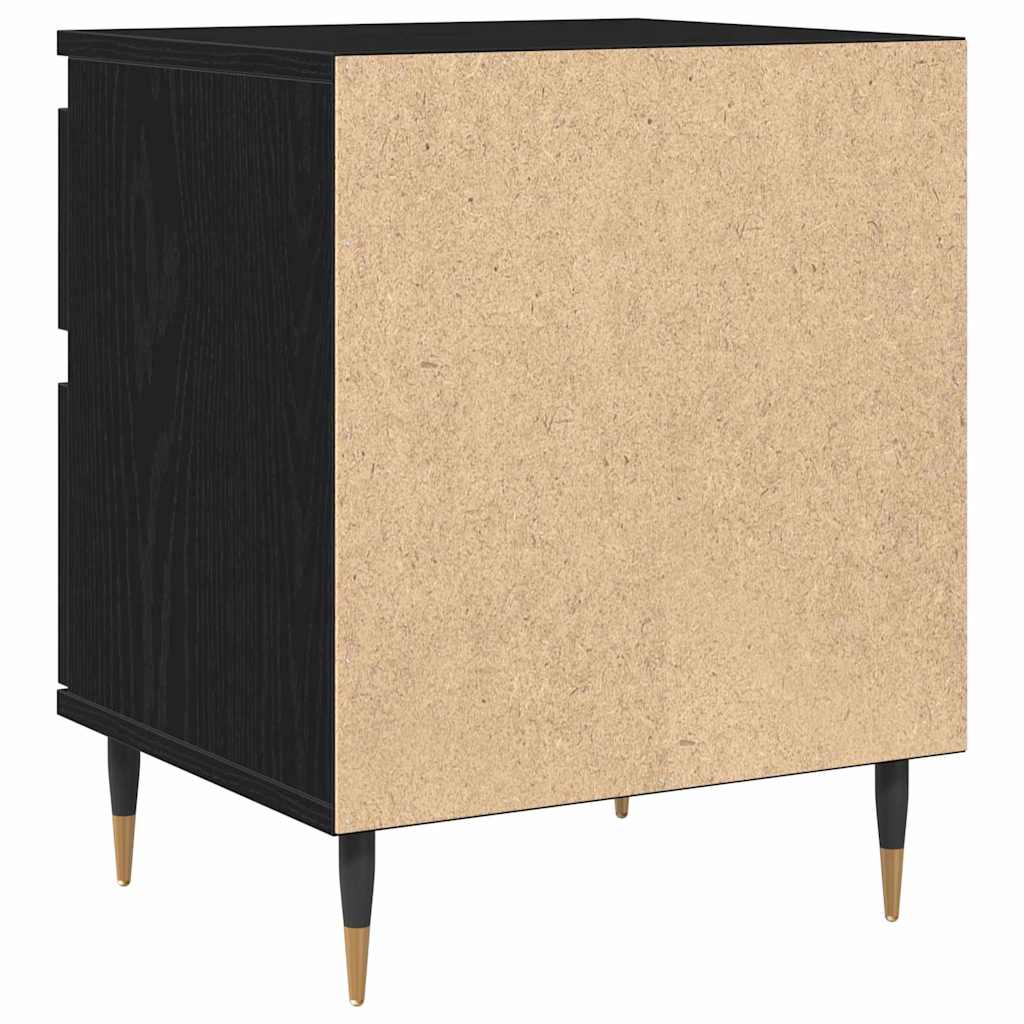 Armadio da Notte con cassetto 2 pcs Rovere Nero 40 x 35 x 50 cm | homemem39