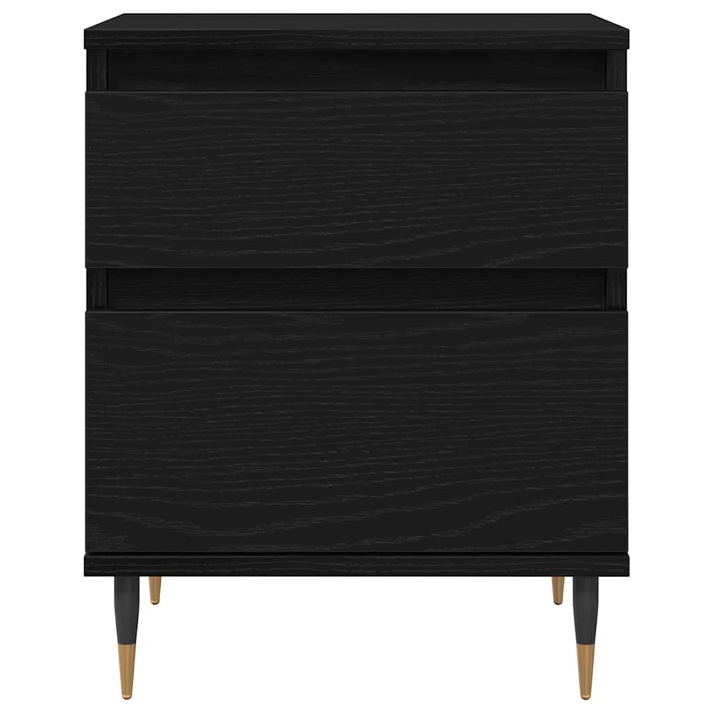 Armadio da Notte con cassetto 2 pcs Rovere Nero 40 x 35 x 50 cm | homemem39