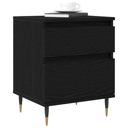 Armadio da Notte con cassetto 2 pcs Rovere Nero 40 x 35 x 50 cm | homemem39