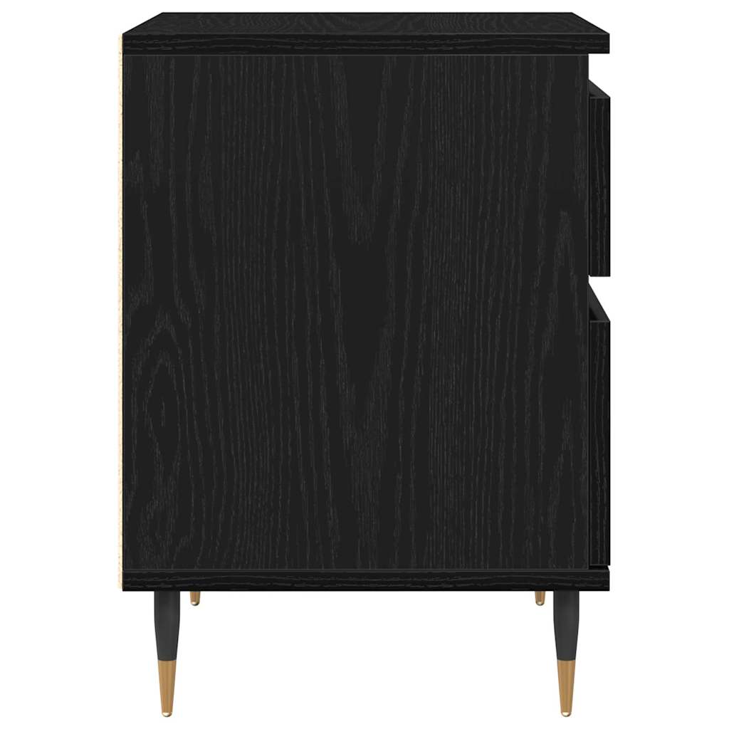 Armadio da Notte con cassetto 2 pcs Rovere Nero 40 x 35 x 50 cm | homemem39