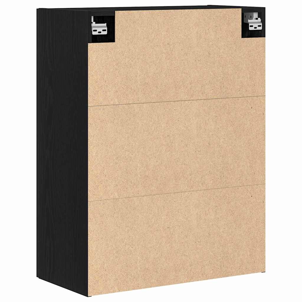 Mobiletto a muro Rovere nero 69,5 x 34 x 180 cm