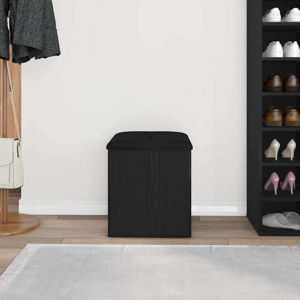 Panchina con contenitore Rovere Nero 42 x 42 x 45 cm | homemem39