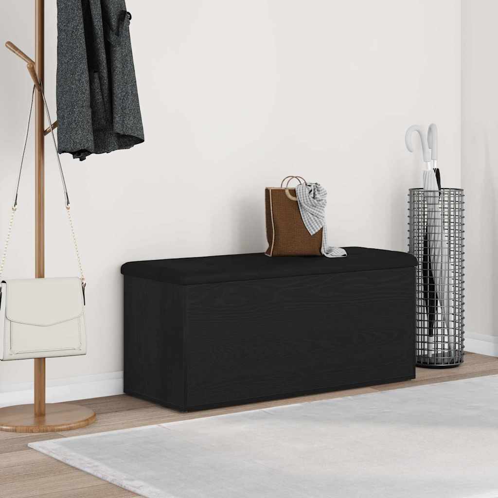 Panchina con contenitore Rovere nero 102 x 42 x 45 cm | homemem39