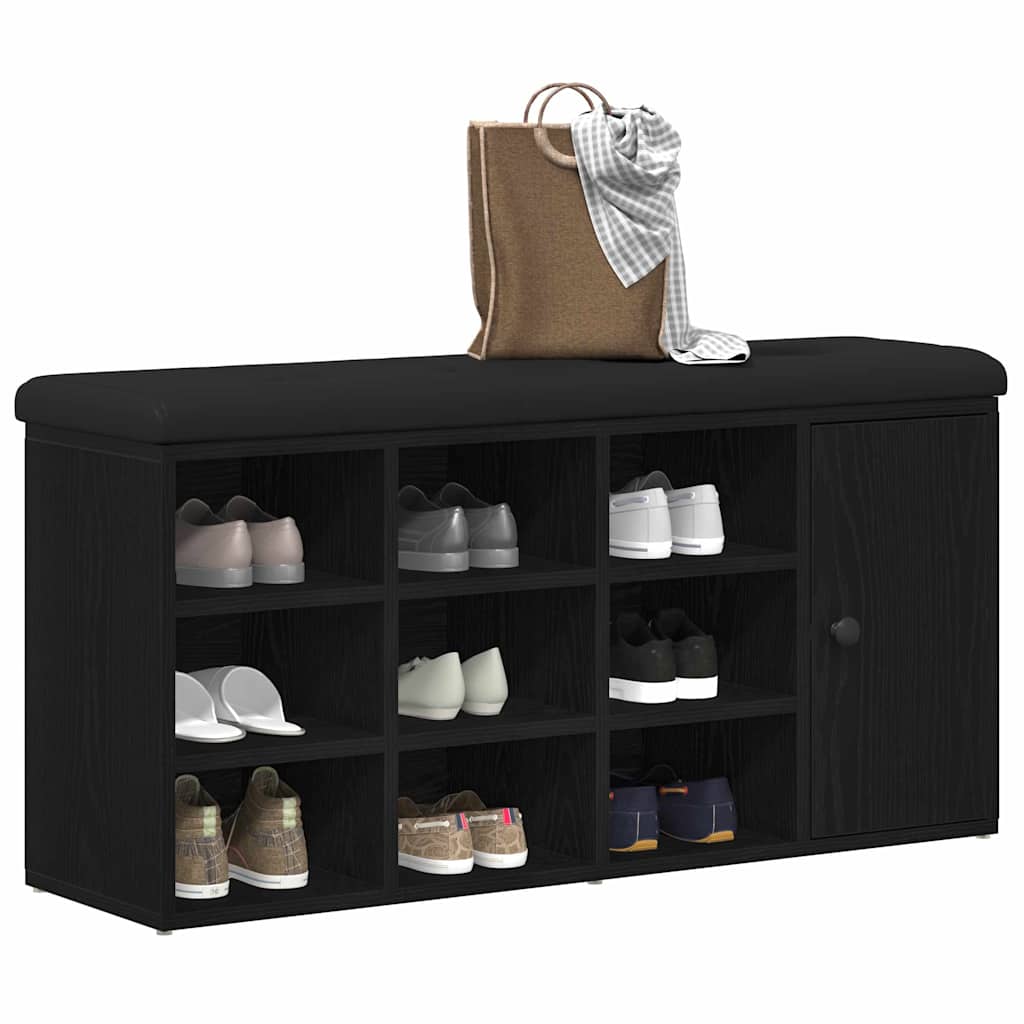 Panchina con contenitore Rovere Nero 102 x 32 x 50 cm | homemem39