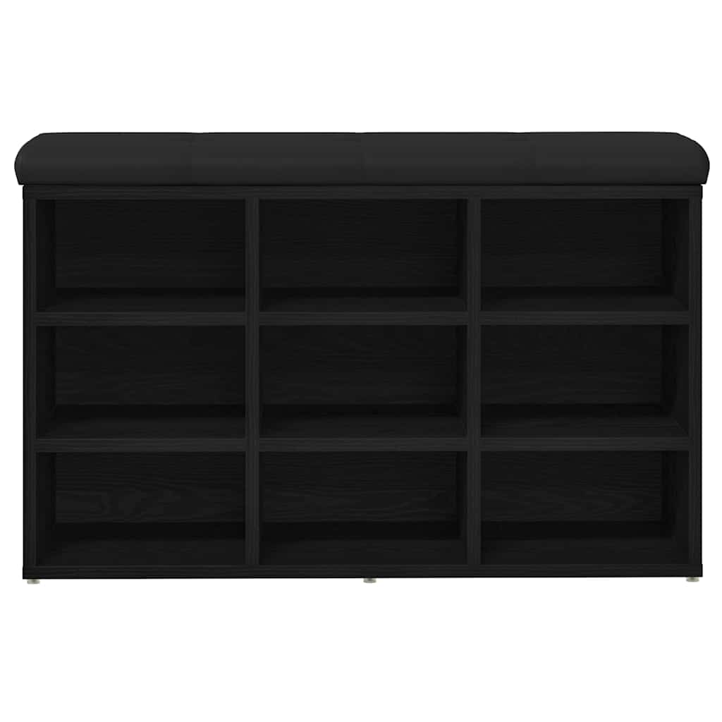 Panca per scarpe Nero 82 x 32 x 50 cm Legno multistrato | homemem39
