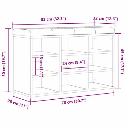Panca per scarpe Nero 82 x 32 x 50 cm Legno multistrato | homemem39