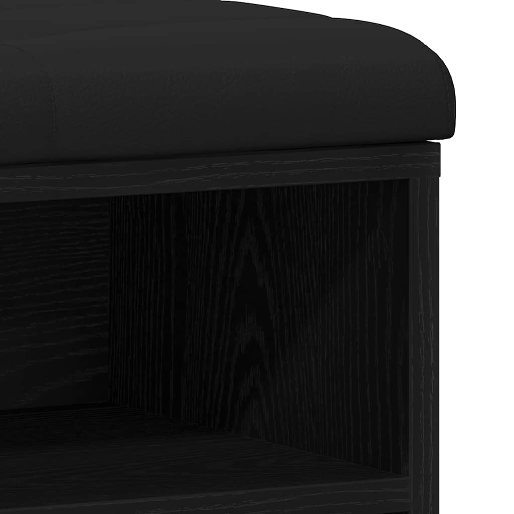 Panca per scarpe Rovere Nero 102 x 32 x 50 cm Legno multistrato | homemem39