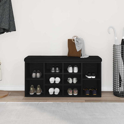 Panca per scarpe Rovere Nero 102 x 32 x 50 cm Legno multistrato | homemem39