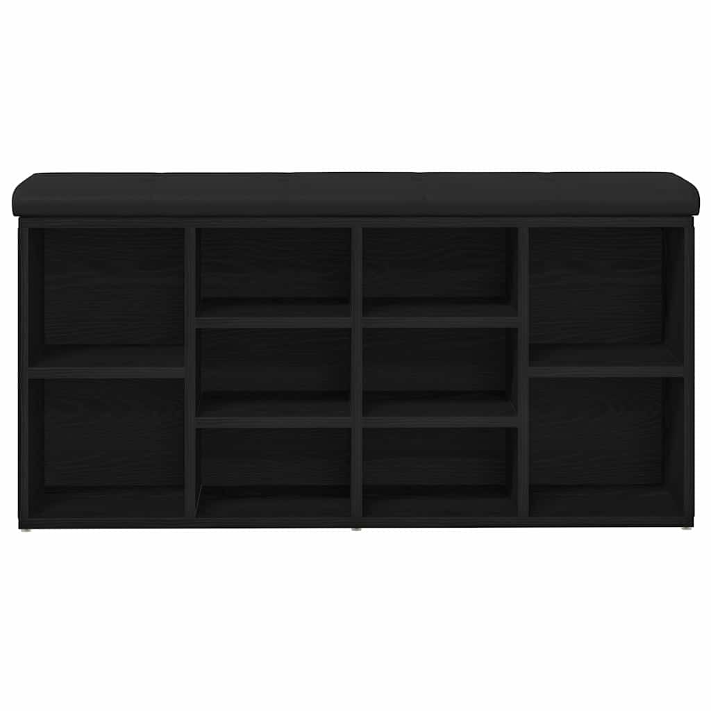 Panca per scarpe Rovere Nero 102 x 32 x 50 cm Legno multistrato | homemem39