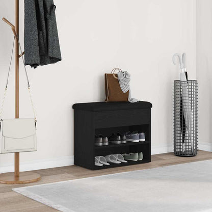 Panchina con contenitore Rovere Nero 62 x 32 x 50 cm | homemem39