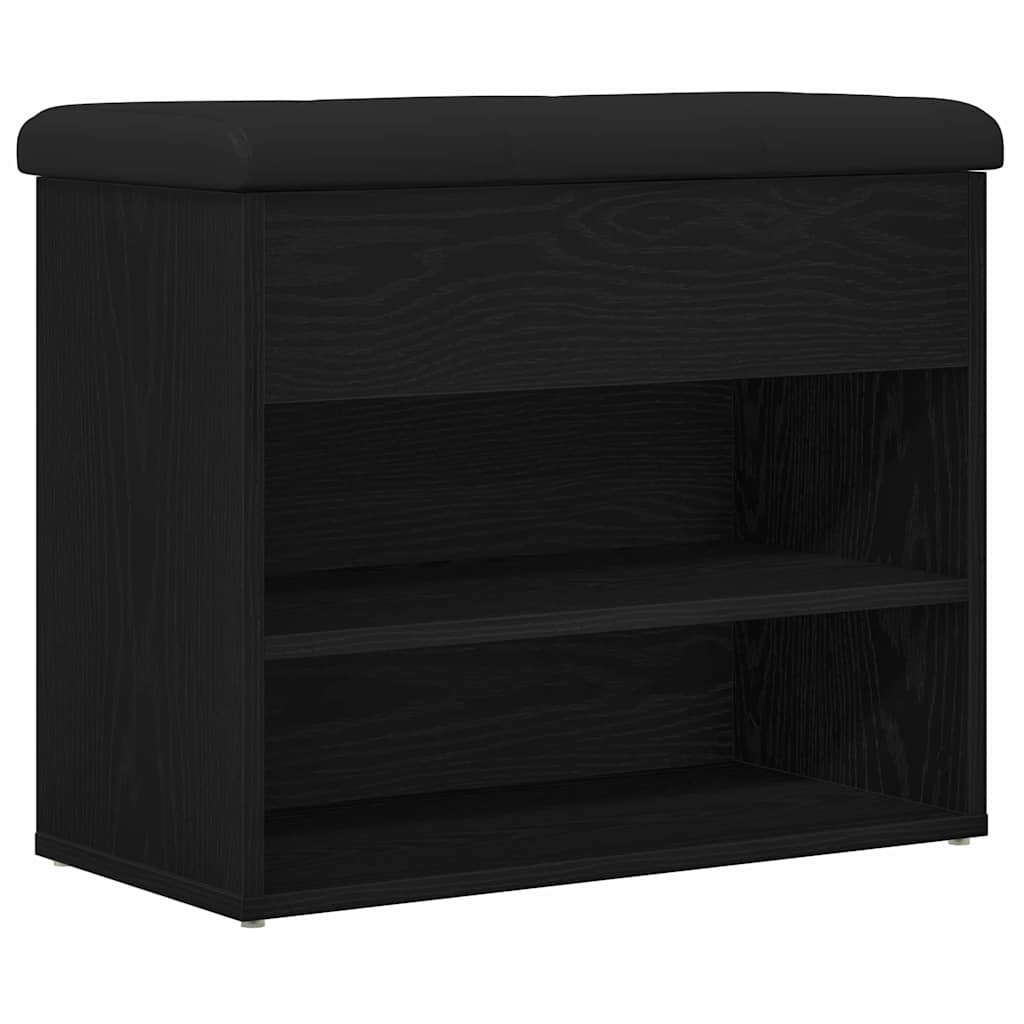 Panchina con contenitore Rovere Nero 62 x 32 x 50 cm | homemem39
