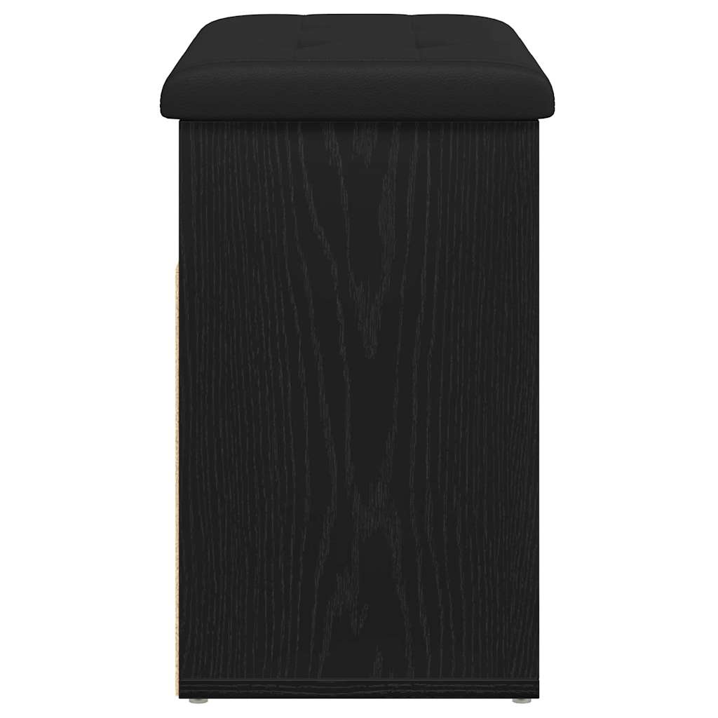 Panchina con contenitore Rovere Nero 62 x 32 x 50 cm | homemem39