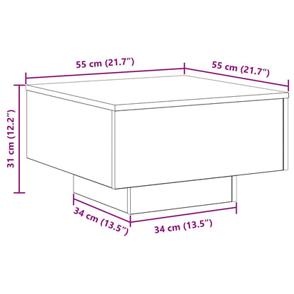 Tavolino da salotto Rovere artigianale 55 x 55 x 31 cm
