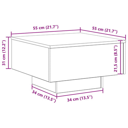 Tavolino da salotto Rovere Nero 55 x 55 x 31 cm | homemem39