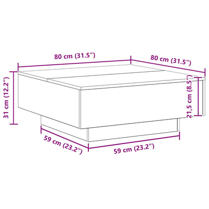 Tavolino da salotto Legno vecchio 80 x 80 x 31 cm | homemem39