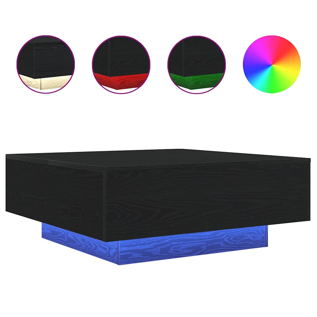 Tavolino da salotto Rovere Nero 80 x 80 x 31 cm | homemem39
