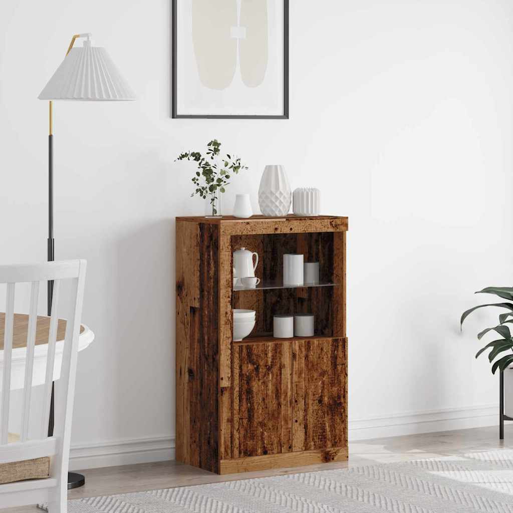 Madia LED Legno vecchio 60,5 x 37 x 100 cm Legno multistrato