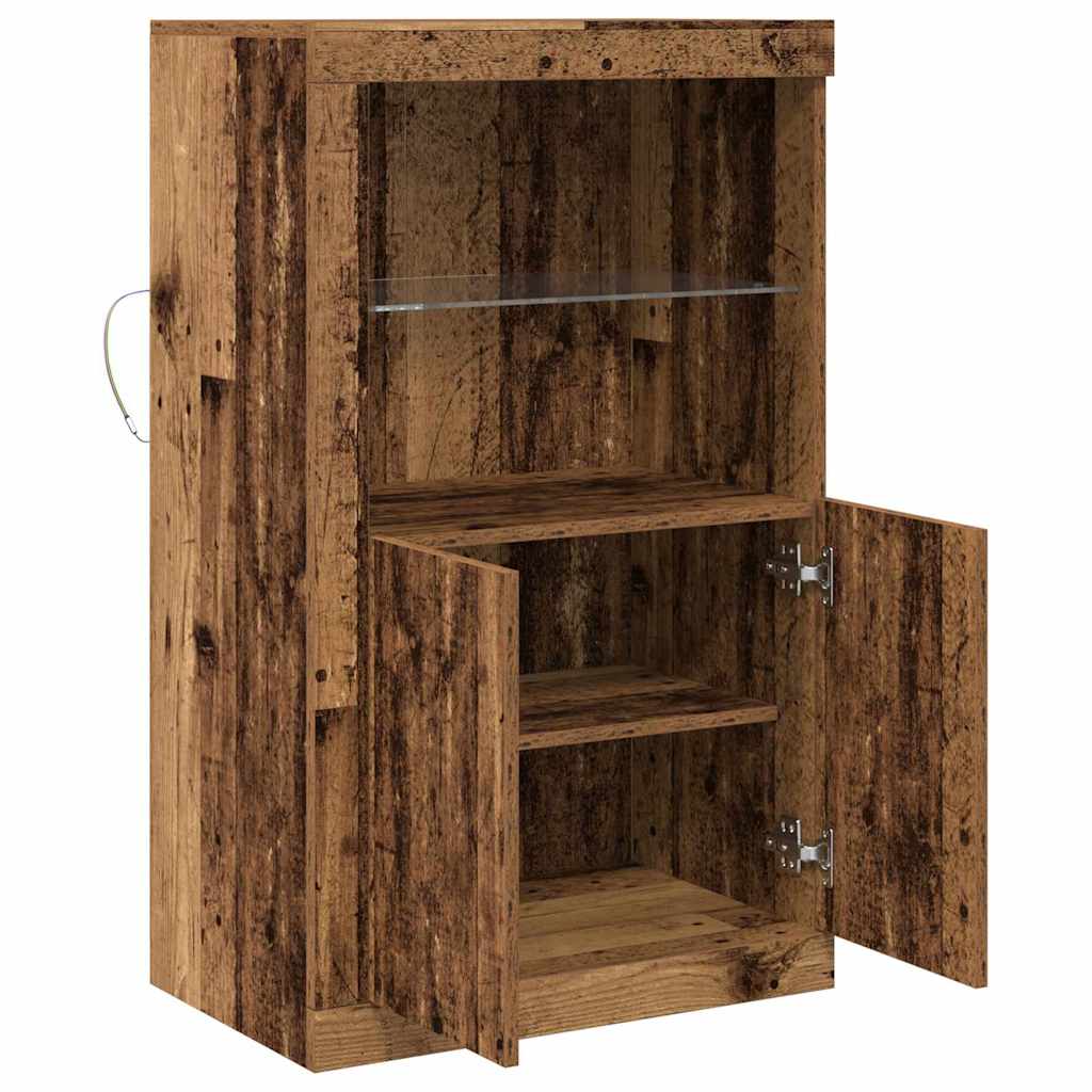 Madia LED Legno vecchio 60,5 x 37 x 100 cm Legno multistrato | homemem39
