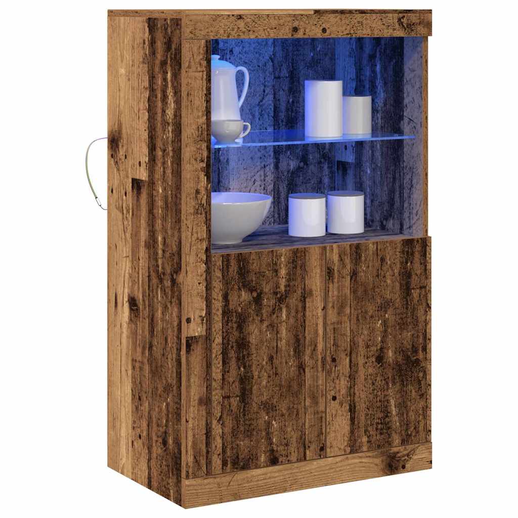 Madia LED Legno vecchio 60,5 x 37 x 100 cm Legno multistrato