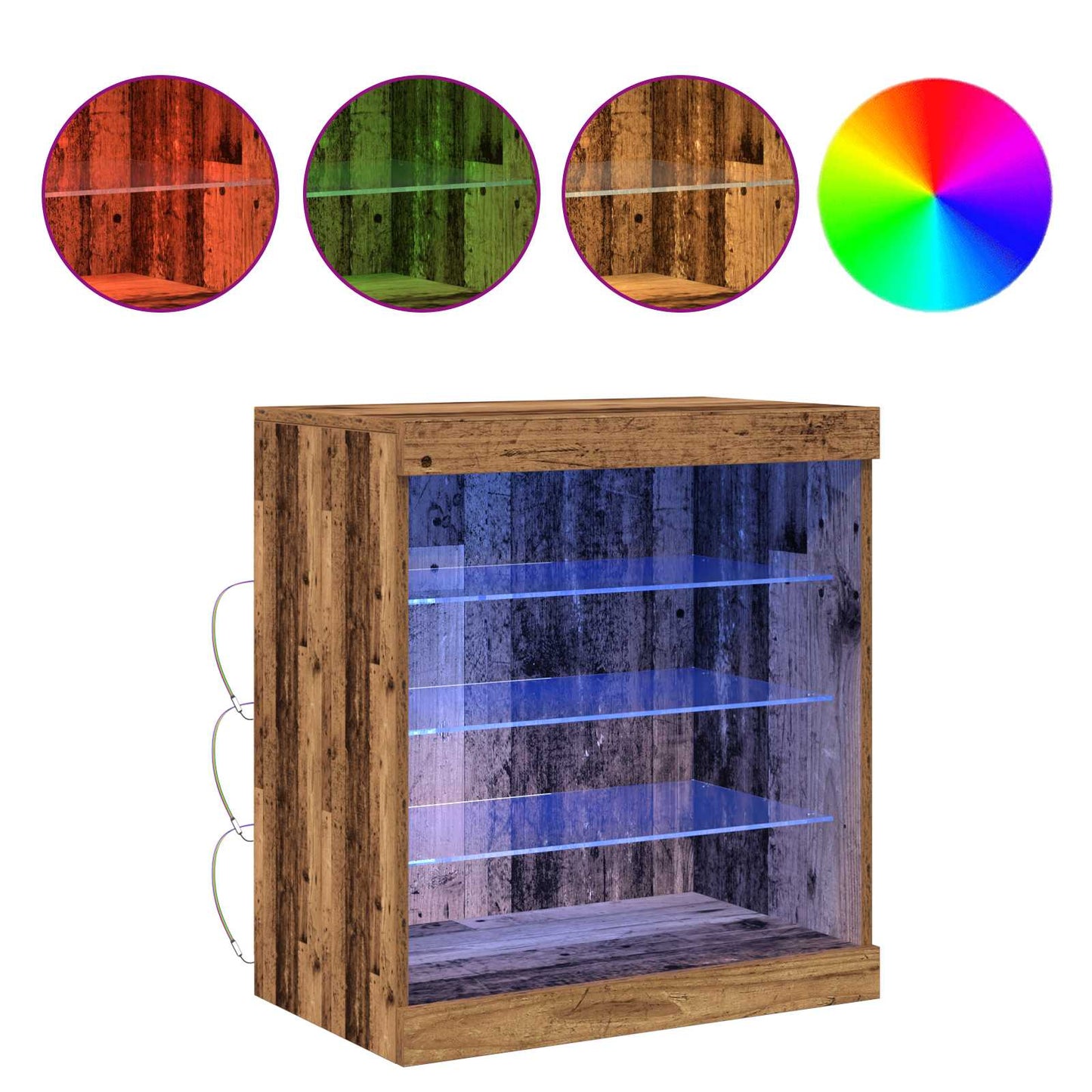 Madia LED Legno vecchio 60,5 x 37 x 67 cm Legno multistrato