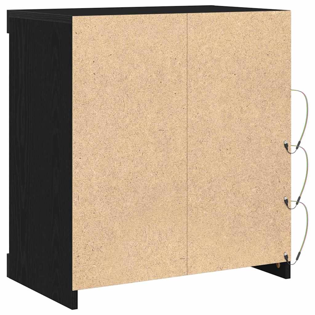 Credenza Rovere Nero 60.5 x 37 x 67 cm Legno multistrato