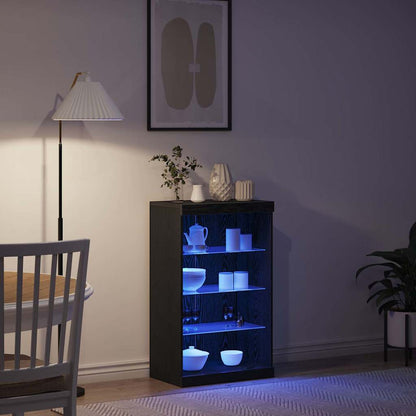 Credenza Rovere Nero 60.5 x 37 x 100 cm Legno multistrato