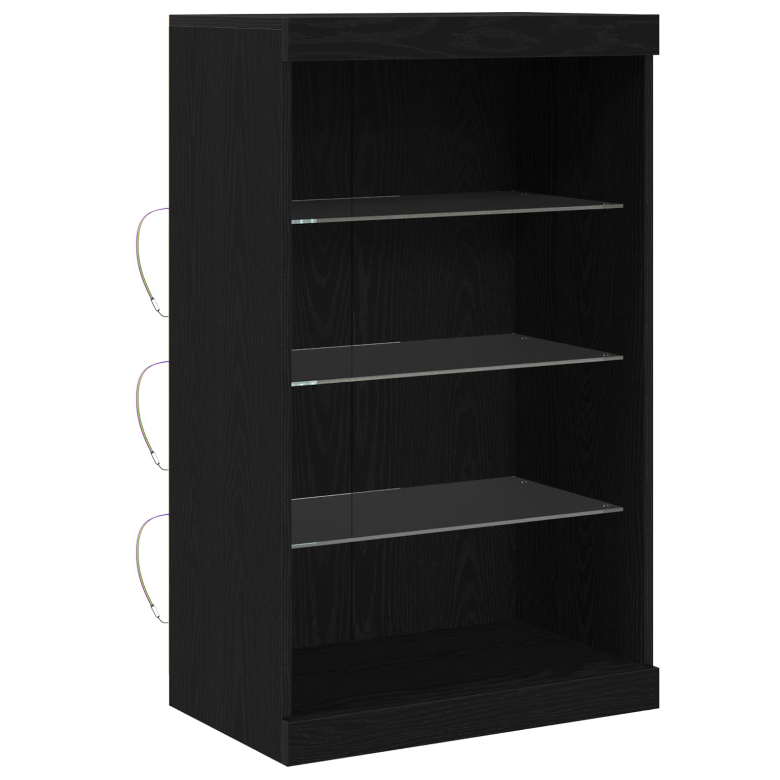 Madia LED Rovere Nero 60,5 x 37 x 100 cm Legno multistrato | homemem39