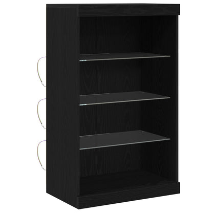 Madia LED Rovere Nero 60,5 x 37 x 100 cm Legno multistrato | homemem39