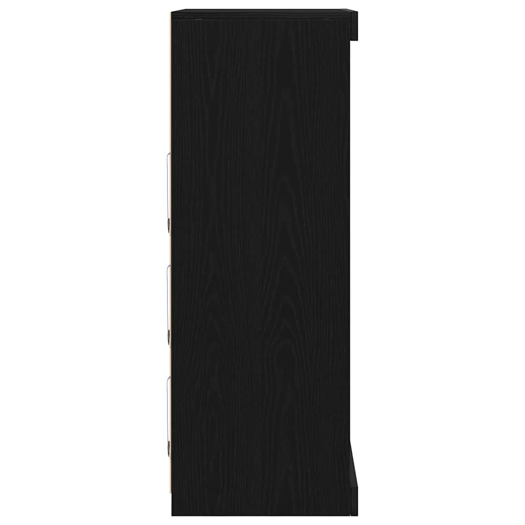 Credenza Rovere Nero 60.5 x 37 x 100 cm Legno multistrato