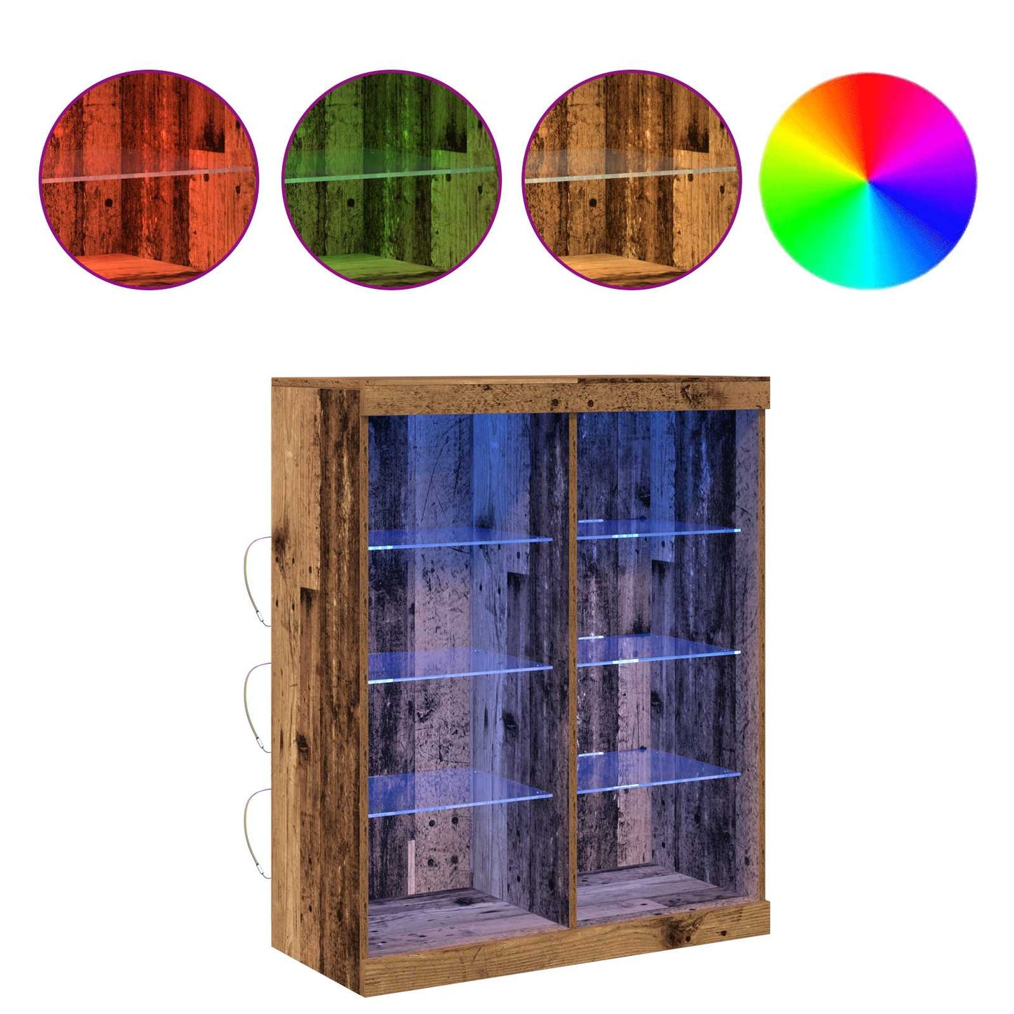 Madia LED Legno antico 81 x 37 x 100 cm Legno ingegnerizzato