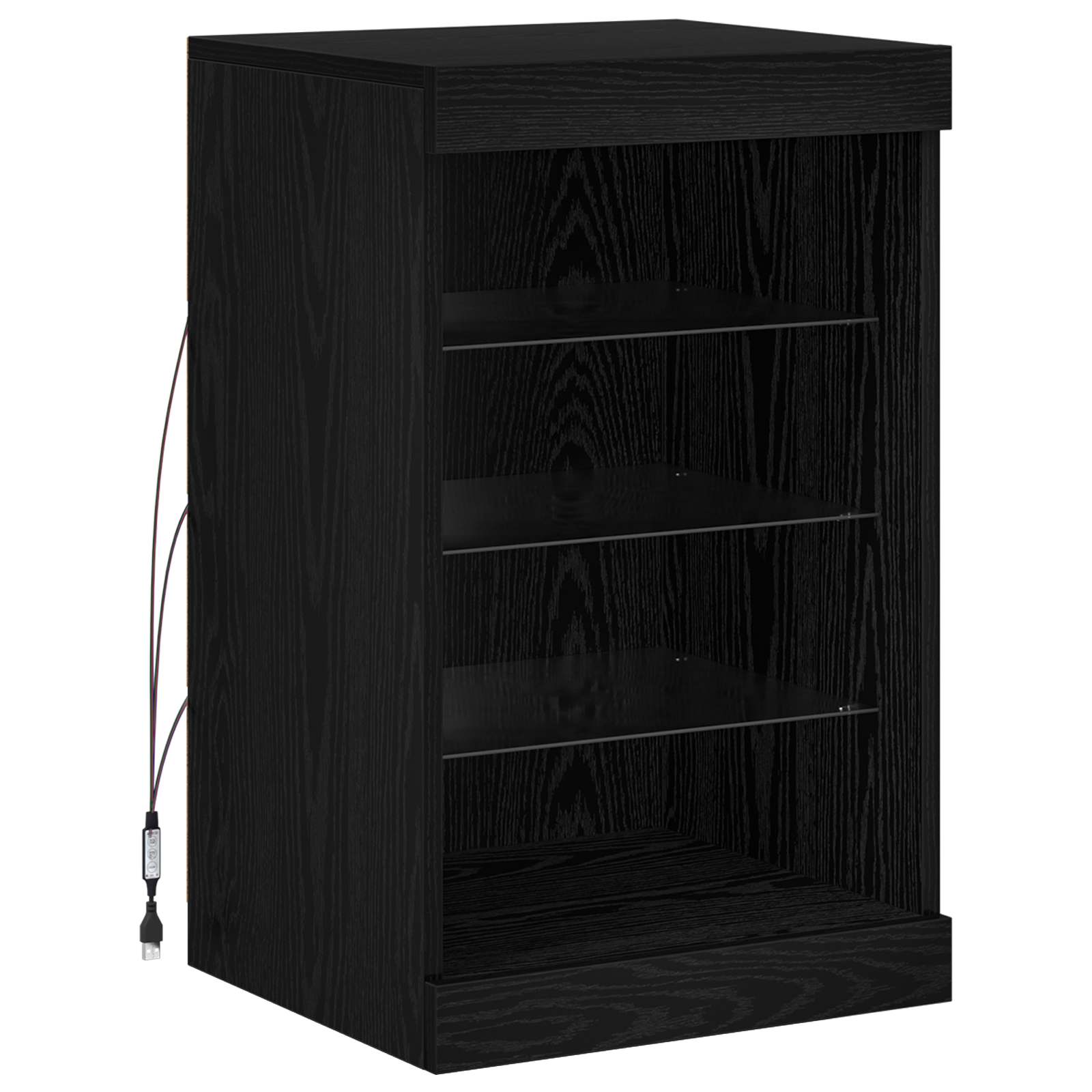 Madia LED Rovere Nero 41 x 37 x 67 cm Legno multistrato | homemem39