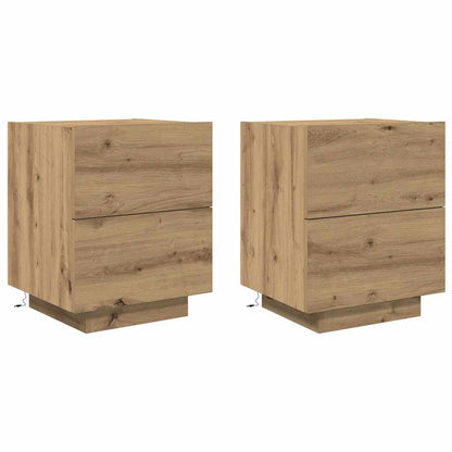 Armadio da Notte 2 pcs Rovere artigianale 45 x 40 x 55 cm | homemem39