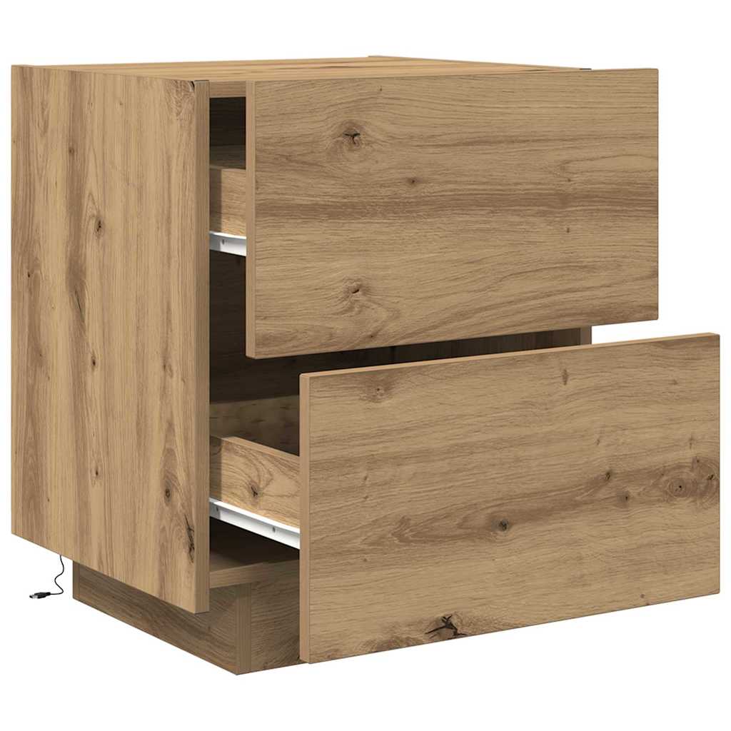 Armadio da Notte 2 pcs Rovere artigianale 45 x 40 x 55 cm | homemem39