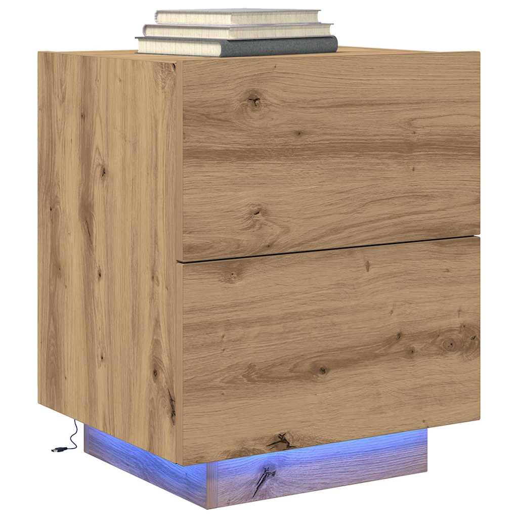 Armadio da Notte 2 pcs Rovere artigianale 45 x 40 x 55 cm | homemem39