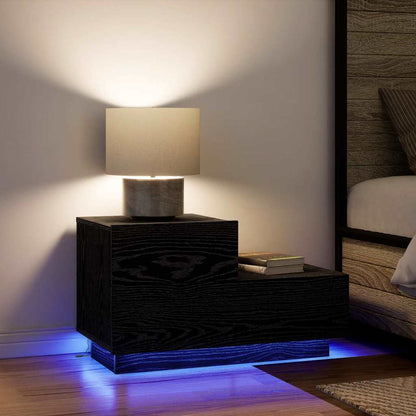 Comodino Rovere nero 70 x 36 x 40.5 cm Legno multistrato