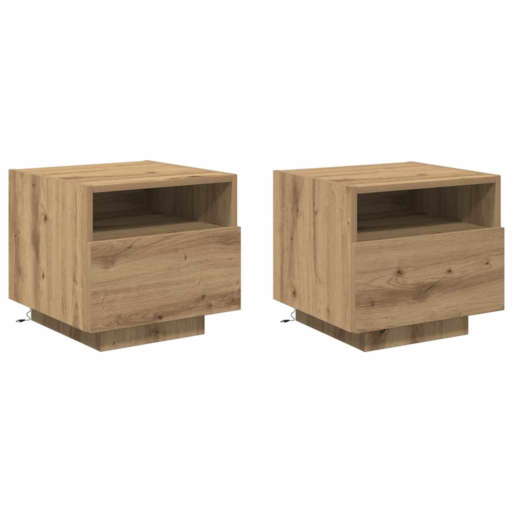 Armadio da Notte 2 pcs Rovere artigianale 40 x 39 x 37 cm | homemem39