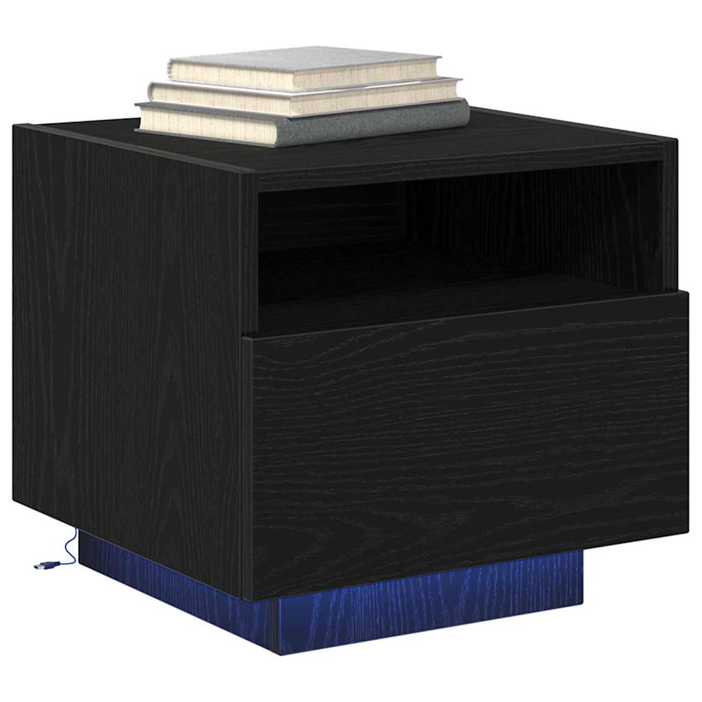 Armadio da Notte Rovere Nero 40 x 39 x 37 cm Legno multistrato | homemem39