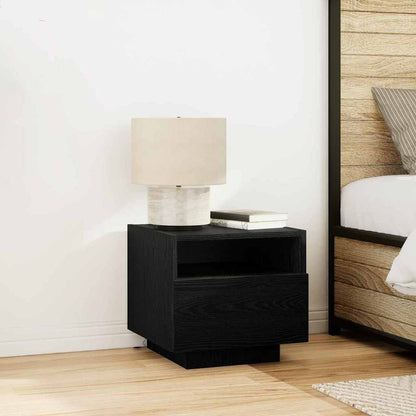 Armadio da Notte con cassetto 2 pcs Rovere Nero 40 x 39 x 37 cm