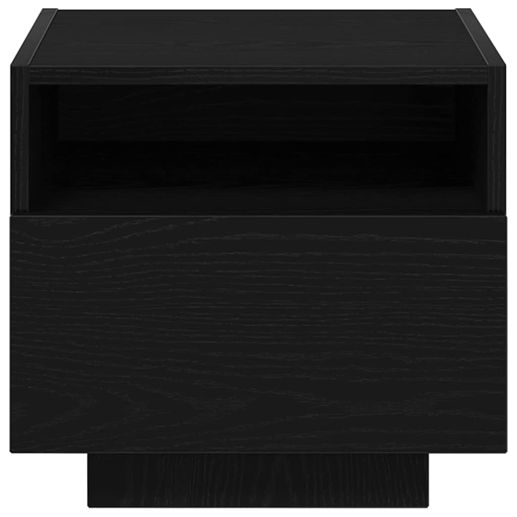 Armadio da Notte con cassetto 2 pcs Rovere Nero 40 x 39 x 37 cm