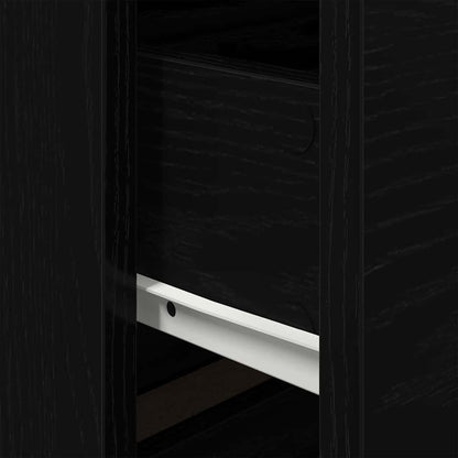 Armadio da Notte Rovere Nero 50 x 39 x 41 cm