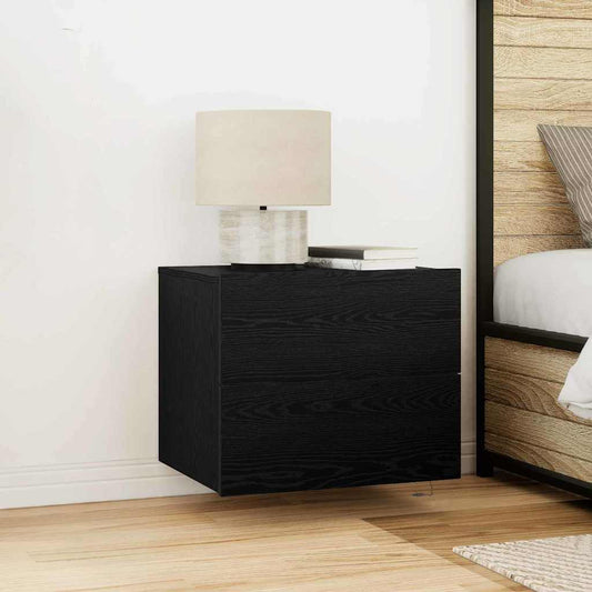 Armadio da Notte Rovere Nero 50 x 39 x 41 cm Legno multistrato | homemem39