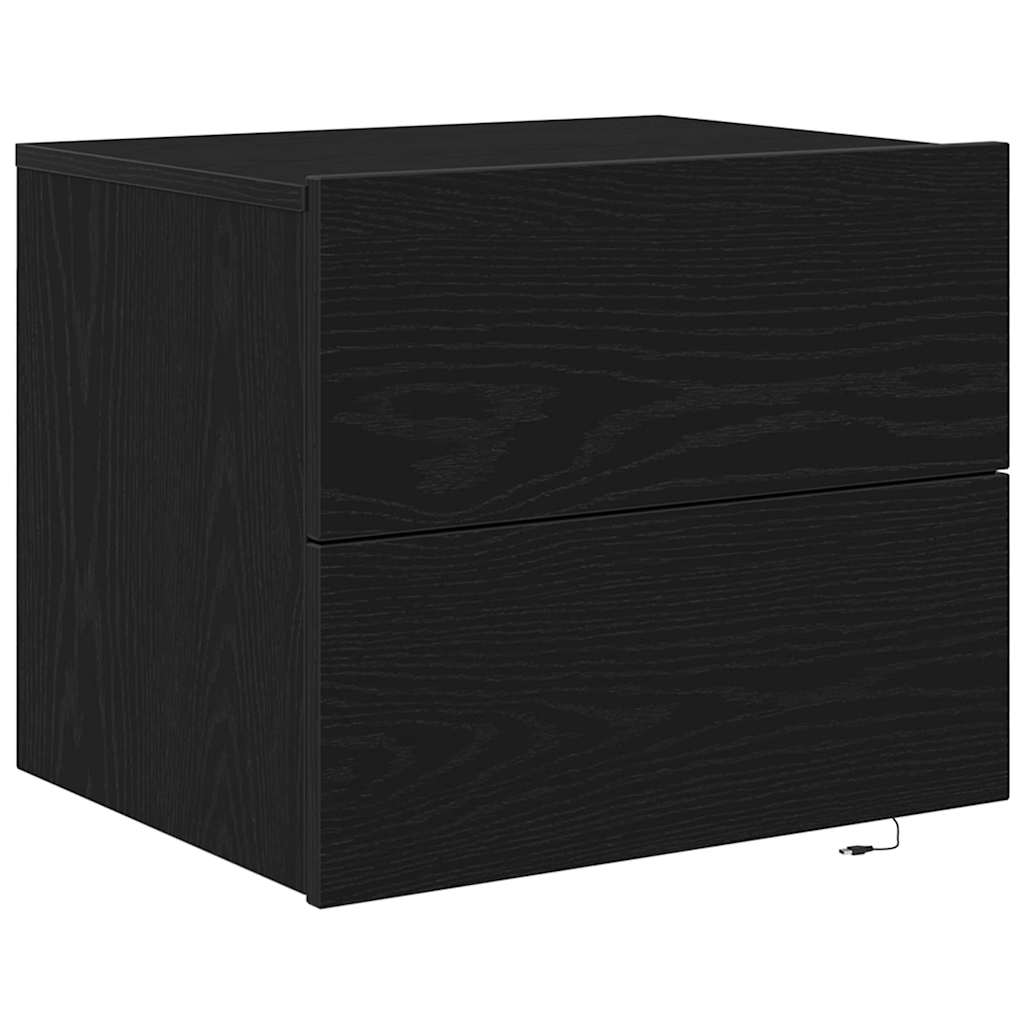 Armadio da Notte Rovere Nero 50 x 39 x 41 cm Legno multistrato | homemem39