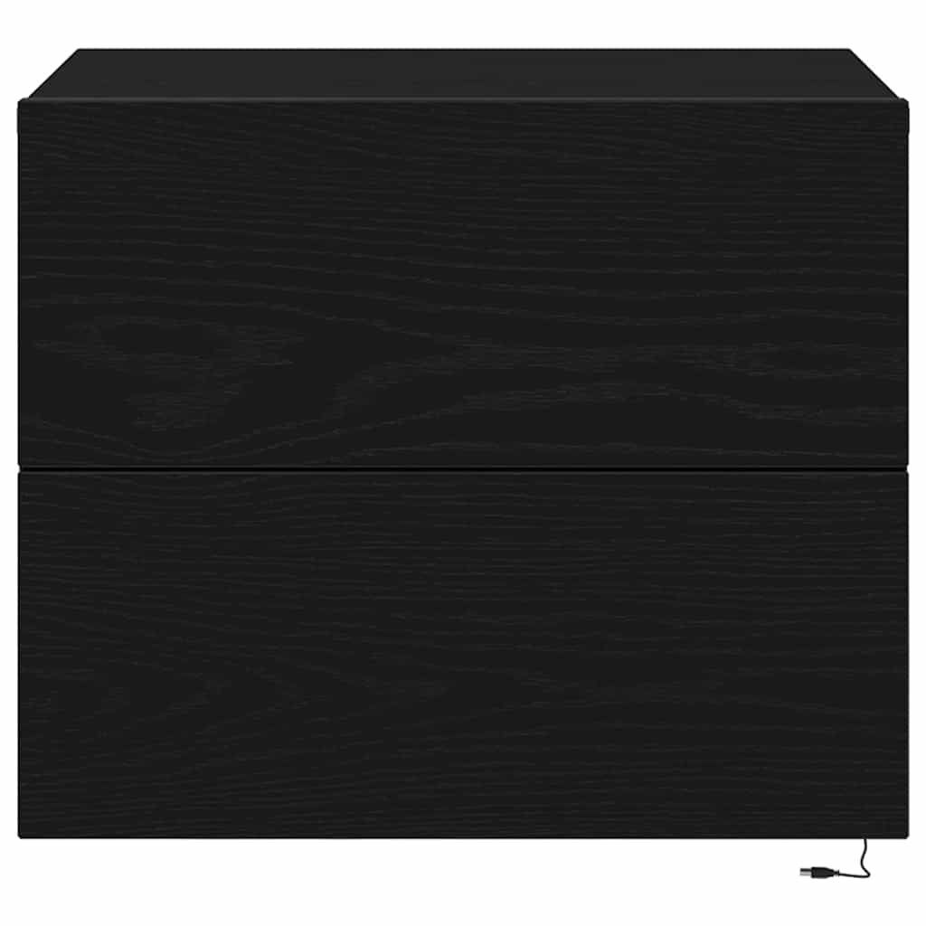 Armadio da Notte Rovere Nero 50 x 39 x 41 cm Legno multistrato | homemem39