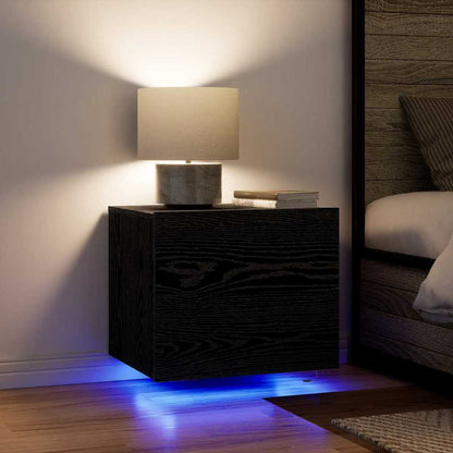 Armadio da Notte con cassetto 2 pcs Rovere Nero 50 x 39 x 41 cm | homemem39