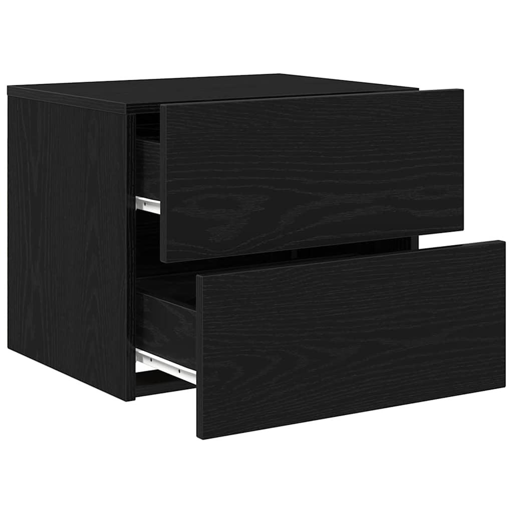 Armadio da Notte con cassetto 2 pcs Rovere Nero 50 x 39 x 41 cm | homemem39