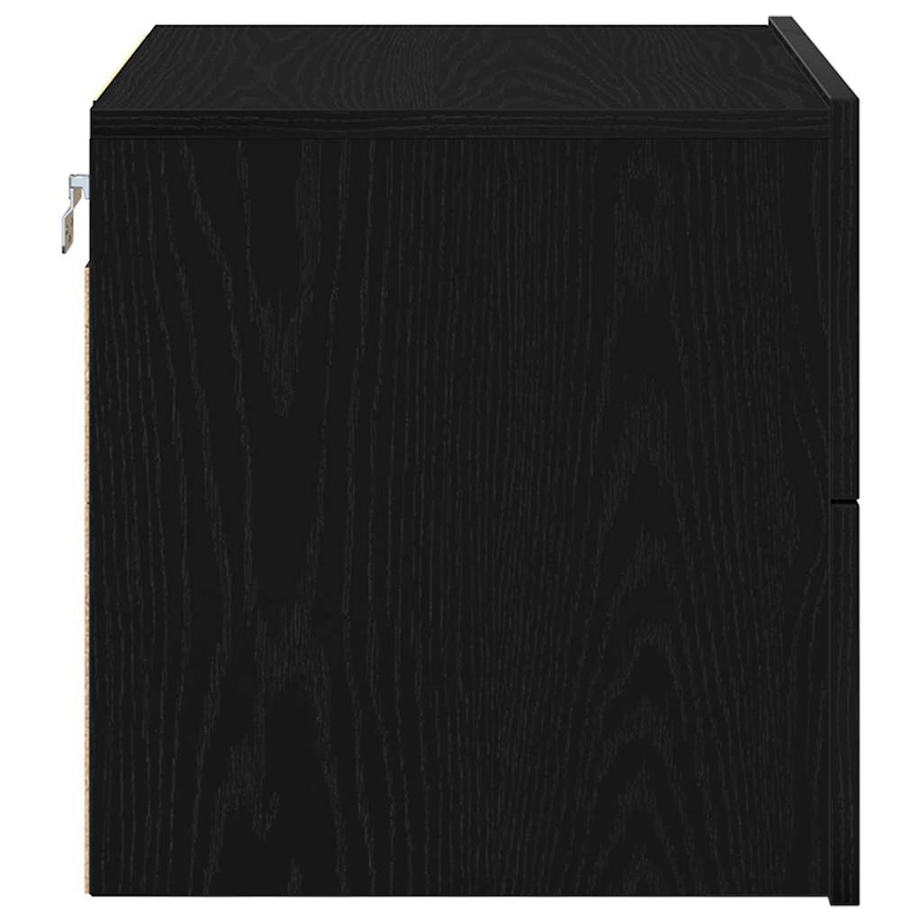 Armadio da Notte con cassetto 2 pcs Rovere Nero 50 x 39 x 41 cm | homemem39