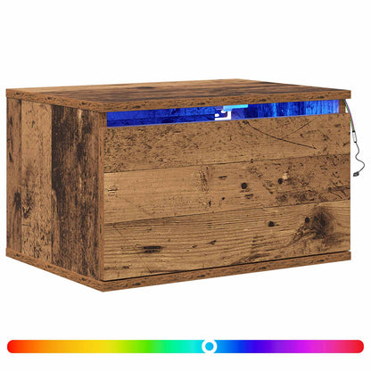 Mobiletto da comodino a parete con cassetto 2 pcs Legno vecchio | homemem39